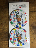 Autism Awareness Themed Car Coasters