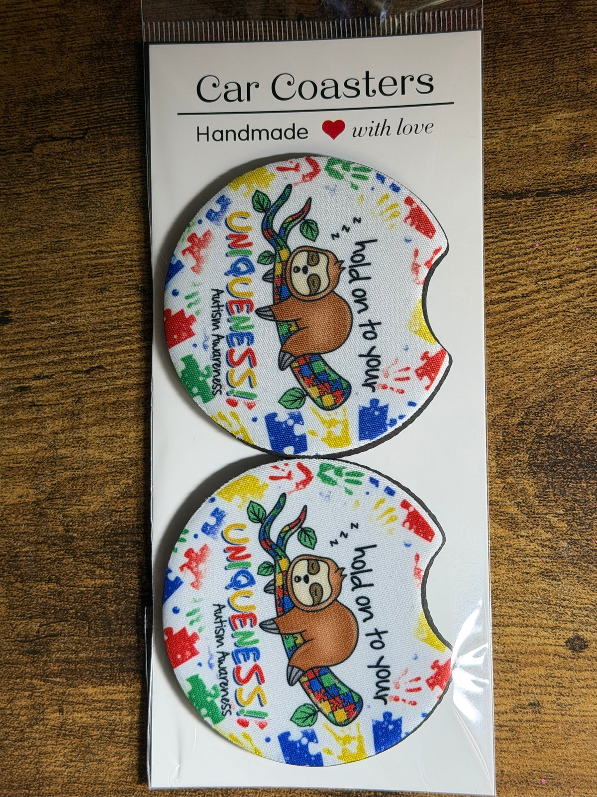 Autism Awareness Themed Car Coasters