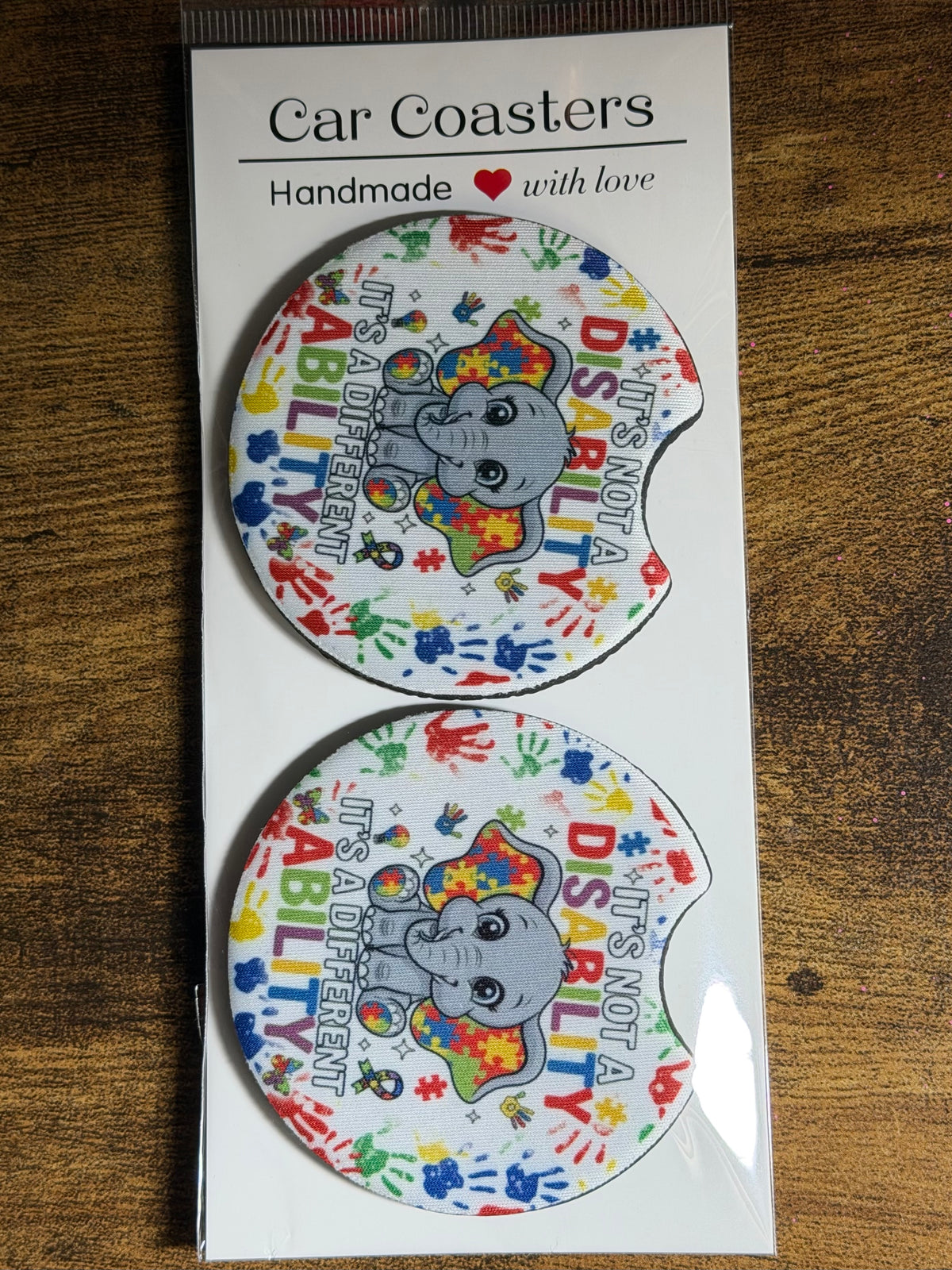 Autism Awareness Themed Car Coasters